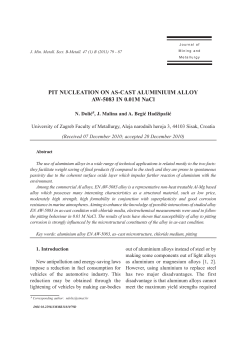 Pit nucleation on as-cast aluminiuim alloy AW-5083 in