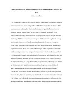 This paper deals with the gap between the domestic and the poetic