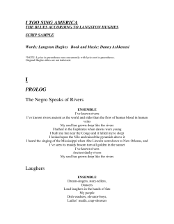 I TOO SING AMERICA PROLOG The Negro Speaks of Rivers