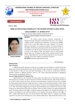 sense of loss in agha shahid ali`s `the country without a post