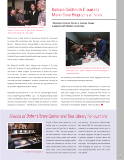 Barbara Goldsmith Discusses Marie Curie Biography at Fales