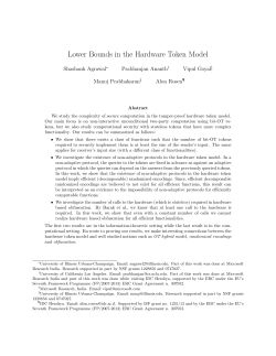 Lower Bounds in the Hardware Token Model