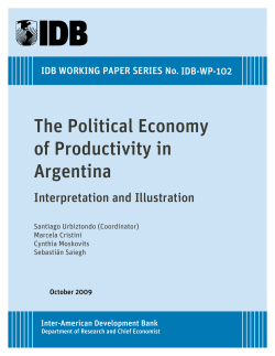 The Political Economy of Productivity in Argentina - Inter