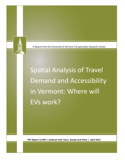 Spatial Analysis of Travel Demand and Accessibility in Vermont