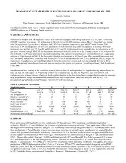 Management of Waterhemp in Roundup Ready Sugarbeet