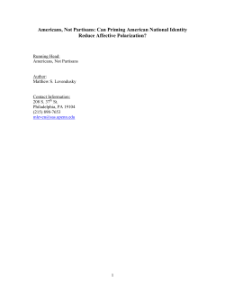 Americans, Not Partisans: Can Priming American National Identity