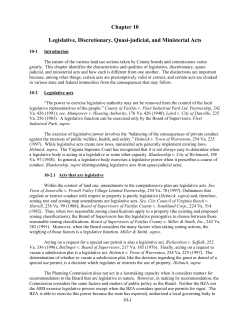 Chapter 10 Legislative, Discretionary, Quasi