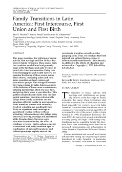 Family transitions in Latin America: first intercourse, first