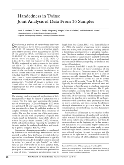 Handedness in Twins: Joint Analysis of Data From 35 Samples