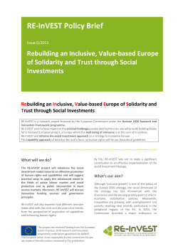 Re-InVEST Policybrief issue 0/2015