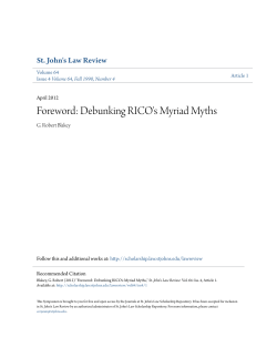 Foreword: Debunking RICO`s Myriad Myths