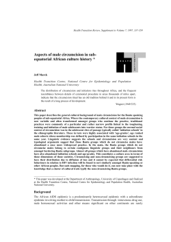 Aspects of male circumcision in sub- equatorial African culture history *