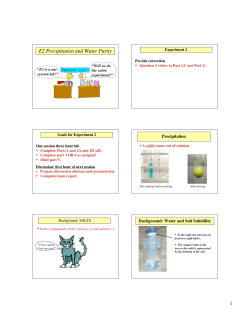 E2 Precipitation and Water Purity