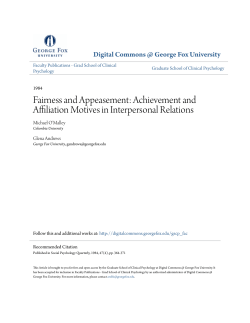 Fairness and Appeasement: Achievement and Affiliation Motives in