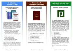 International Directory of Philosophy Philosophy Research Index E