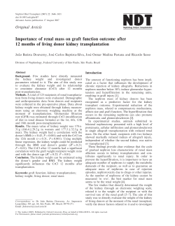 Importance of renal mass on graft function