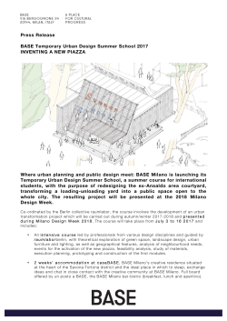 Press Release BASE Temporary Urban Design Summer School