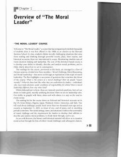 Overview of "The Moral Leader"