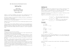 Splitting Sets - Department of Computing