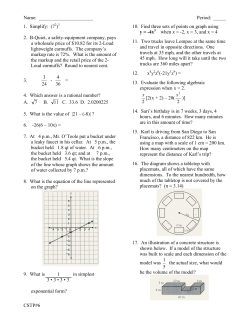 CSTP#6 1. Simplify: (72)3 2. B-Quiet, a safety