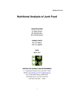 Nutritional Analysis of Junk Food