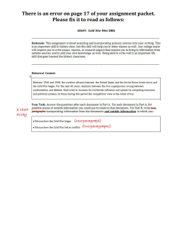 Cold War "Mini-DBQ" - Suggested Outline