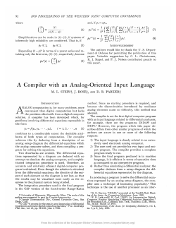 A Compiler with an Analog