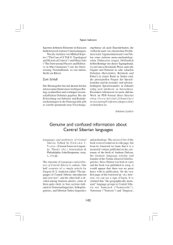 Genuine and confused information about Central Siberian languages