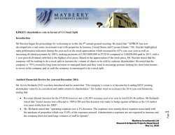 KPREIT shareholders vote in favour of 1:1 Stock Split Introduction Mr