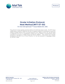 EpiOcular MTT ET-50 (Neat) Protocol