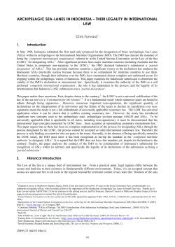 archipelagic sea-lanes in indonesia &ndash; their legality in
