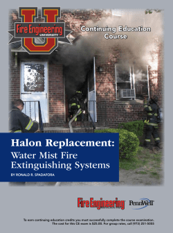 Halon Replacement - Fire Engineering