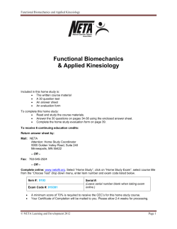 Functional Biomechanics and Applied Kinesiology