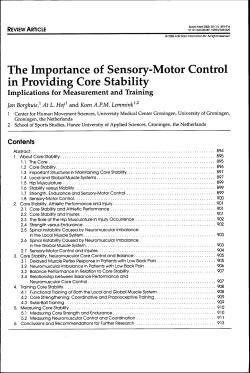 The Importance of Sensory-Motor Control in Providing Core Stability