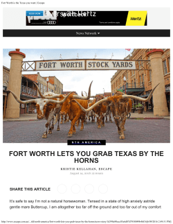 Fort Worth is the Texas you want | Escape