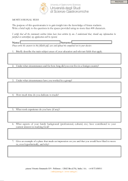 MOTIVATIONAL TEST The purpose of this questionnaire is