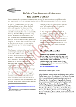 the detox dossier - Sense about Science