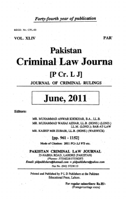 Criminal ,Law Journa - Federal Shariat Court