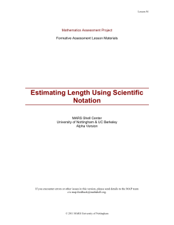 Estimating Length Using Scientific Notation Estimating Length Using