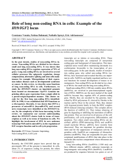 Role of long non-coding RNA in cells