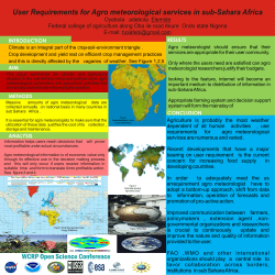 User Requirements for agrometeorogical services in sub