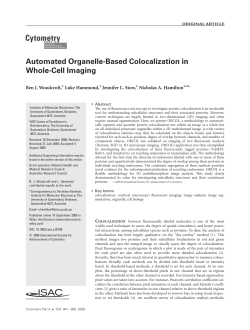 Automated organelle‐based colocalization in whole‐cell imaging