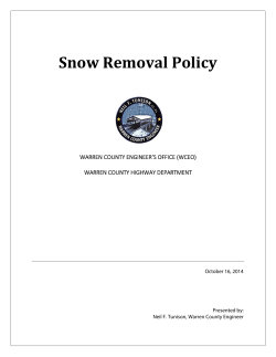 Snow Removal Policy