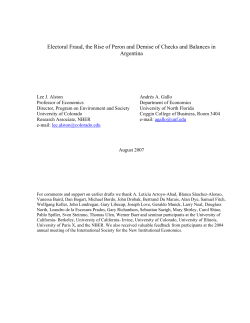 Electoral Fraud, the Rise of Peron and Demise of Checks and
