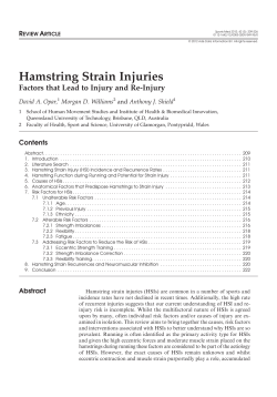Hamstring Strain Injuries