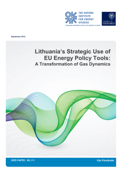 Lithuania`s strategic use of EU energy policy tools: A transformation