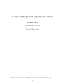 A comparative approach to protective behavior