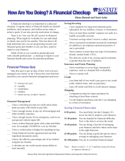 How Are You Doing? A Financial Checkup