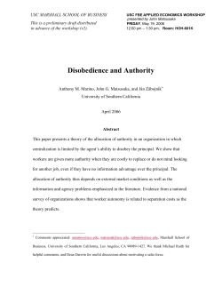 Authority and Disobedience - Finance and Business Economics