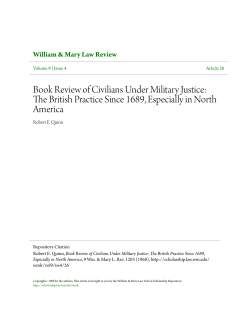 Book Review of Civilians Under Military Justice: The British Practice